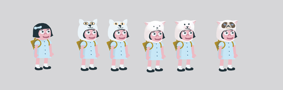 Catie in MeowmeowLand - Visual and illustrational development and evolution of Catie’s hat