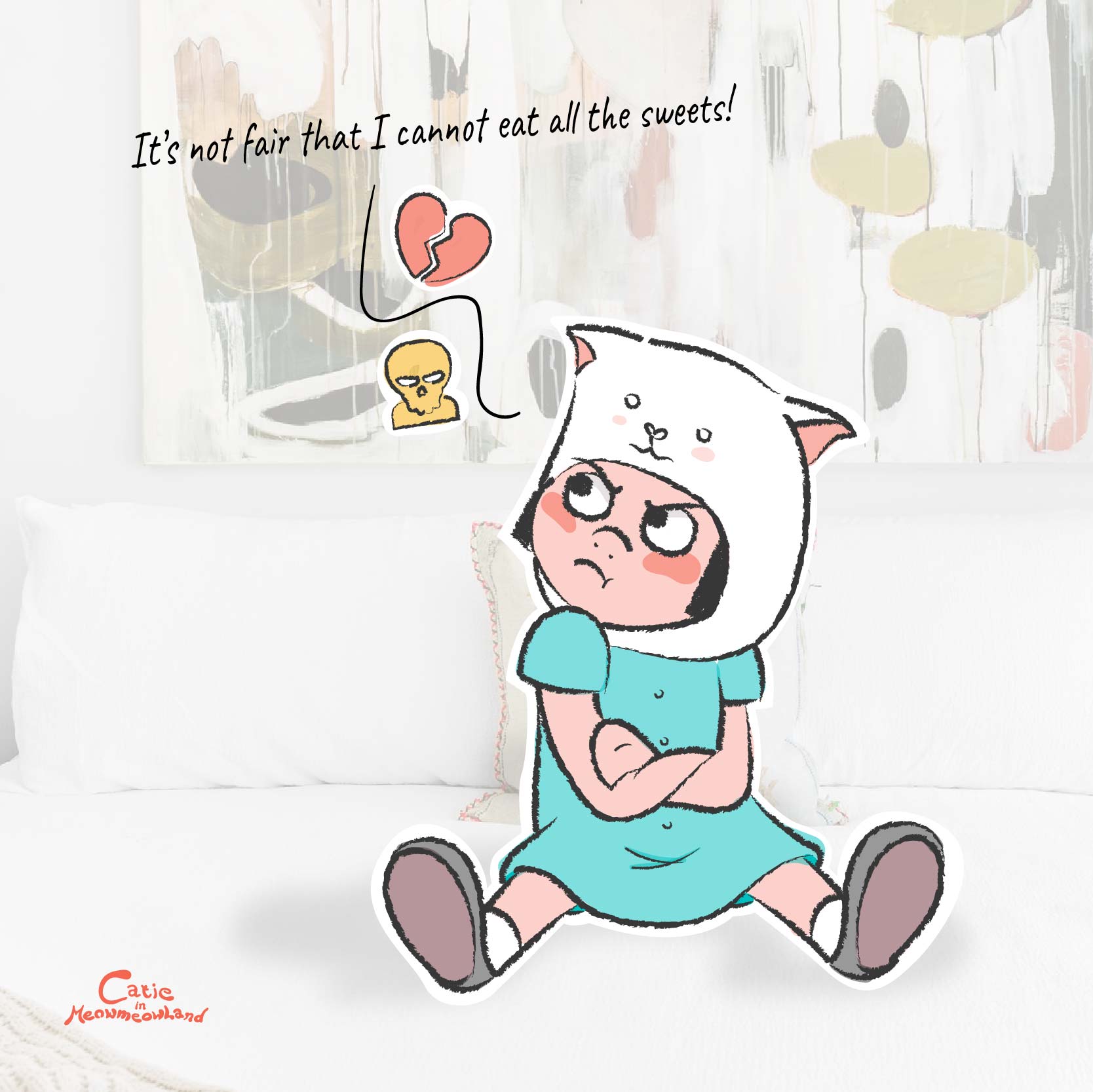 Catie in MeowmeowLand - Doodle illustration - Sweets